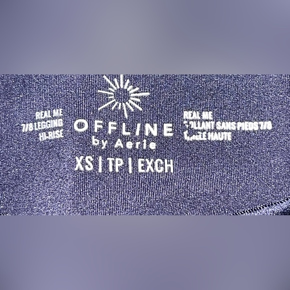 Offline by Aerie Real Me XTRA High Waisted Ribbed Leggings XS Navy 7/8 - Picture 8 of 8